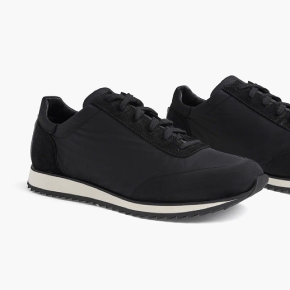 James Perse LA Women Zuma Nylon and suede Black lace Up Running Sneaker Size 8
